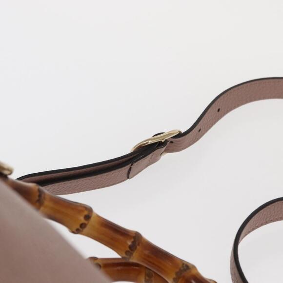GUCCI Bamboo Hand Bag Leather 2way Pink Gold 353124 Auth ka1138 - Picture 14 of 16